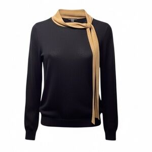 Ann Taylor Factory Camel and Black Sweater. Size Medium